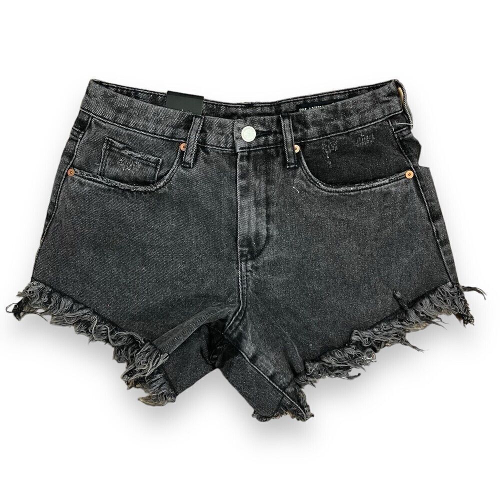 Blank NYC Shorts Women’s 28 Black Cutoff Distressed Denim Dark Wash
